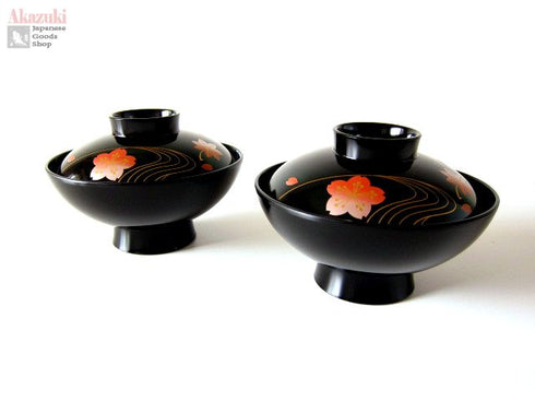 Sakura bowls with lids x2
